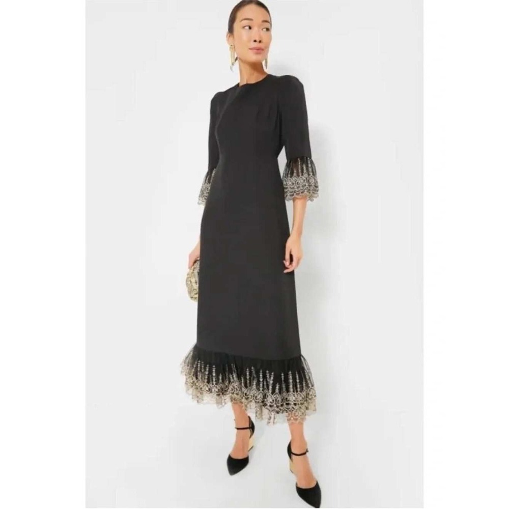 Pomander Place Dress Women Small NWT Black B1448 Tuckernuck Lilith Maxi Gold